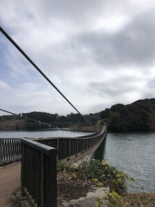 橋を渡って〜しばらく歩きます